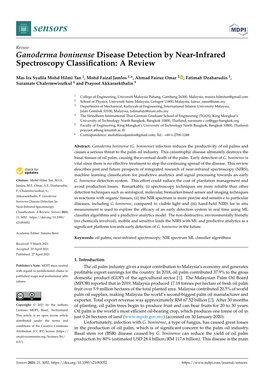 Ganoderma Boninense Disease Detection by Near-Infrared Spectroscopy Classification