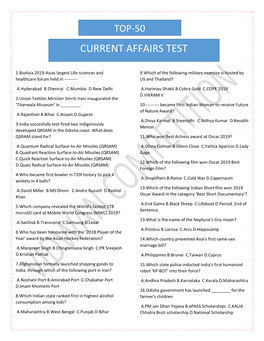 Current Affairs Test