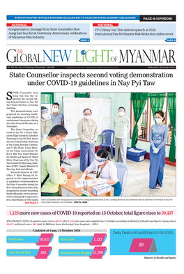 State Counsellor Inspects Second Voting Demonstration Under COVID-19 Guidelines in Nay Pyi Taw