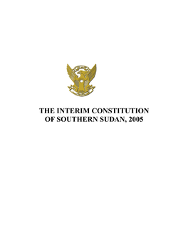 Interim Constitution of Southern Sudan, 2005