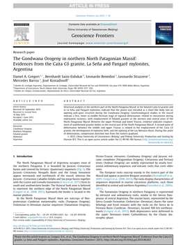 The Gondwana Orogeny in Northern North Patagonian Massif: Evidences from the Caita Có Granite, La Seña and Pangaré Mylonites, Argentina