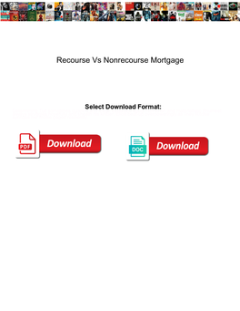 Recourse Vs Nonrecourse Mortgage