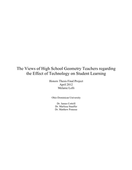 Technology in Geometry Classrooms and Its Effects