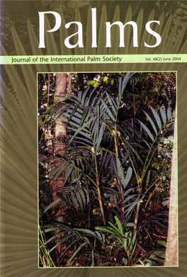 Fournal of the International Palm Society