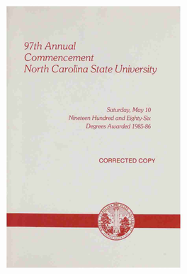 97Th Annual Commencement North Carolina State University Saturday