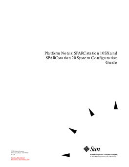 Platform Notes: Sparcstation 10SX and Sparcstation 20 System Configuration Guide