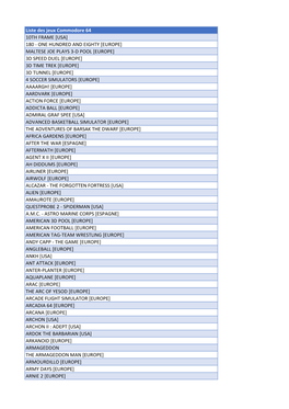 Liste Des Jeux Commodore 64 10TH FRAME [USA]