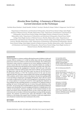 Alveolar Bone Grafting - a Summary of History and Current Literature on the Technique