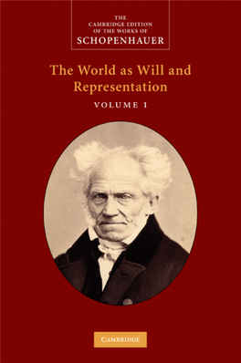 SCHOPENHAUER the World As Will and Representation