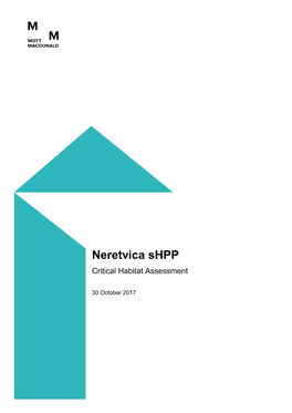 Neretvica Shpp Critical Habitat Assessment