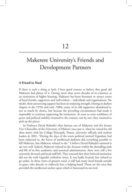 Makerere University's Friends and Development Partners