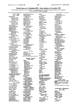 Infected Areas As on 13 September 1990 — Zones Infectées Au 13