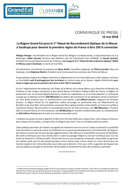 COMMUNIQUÉ DE PRESSE 15 Mai 2018