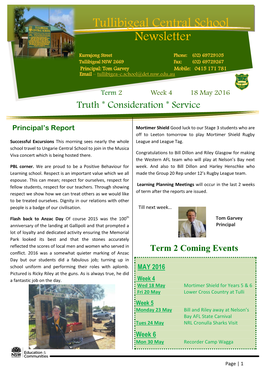 Tullibigeal Central School Newsletter