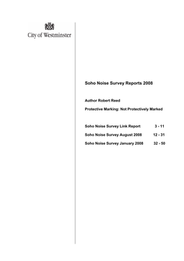 Soho Noise Survey Reports 2008