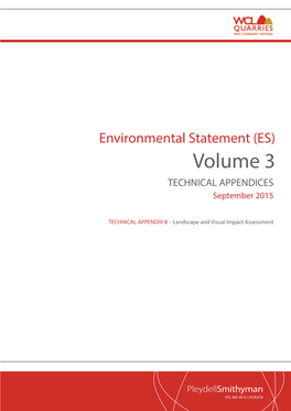 Volume 3 TECHNICAL APPENDICES September 2015