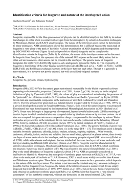 Identification Criteria for Fougerite and Nature of the Interlayered Anion