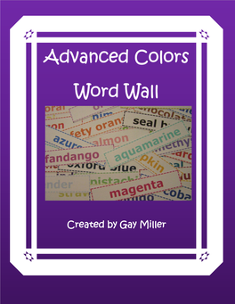 Advanced Colors Word Wall