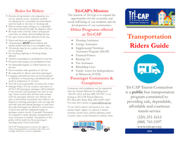 Transportation Riders Guide