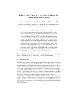 Follow Your Path: a Progressive Method for Knowledge Distillation