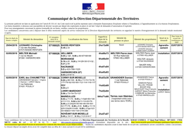 Communiqué De La Direction Départementale Des Territoires