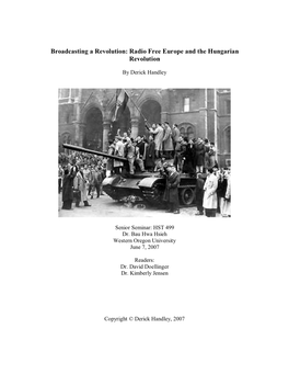 Radio Free Europe and the Hungarian Revolution