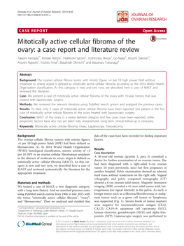 Mitotically Active Cellular Fibroma of the Ovary