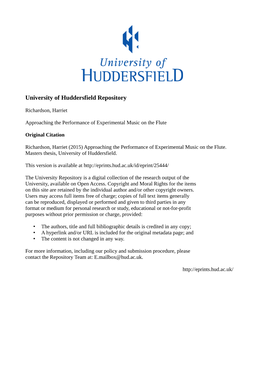 University of Huddersfield Repository