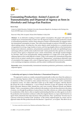 Anime's Layers of Transnationality and Dispersal of Agency As Seen In