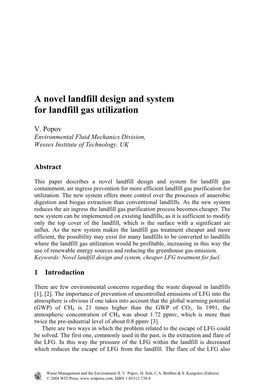 A Novel Landfill Design and System for Landfill Gas Utilization