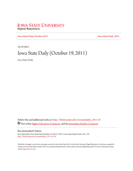 Iowa State Daily (October 19, 2011) Iowa State Daily