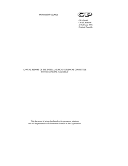 IAJC, Including Their Final Report at the 63Rdregular Session.4 the Seventh Inter-American Specialized Conference on Private International Law (CIDIP-VII)