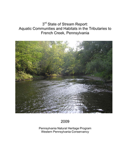 Final Report Submitted to the Pennsylvania Fish and Boat Commission Iv + 180Pp