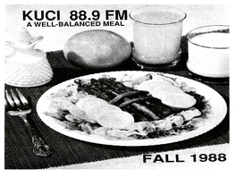 KUCI 88.9 FM a Well-Balanced Meal Fall 1988