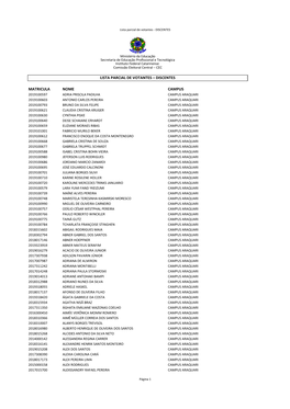 Lista Parcial De Votantes – Discentes Matricula Nome