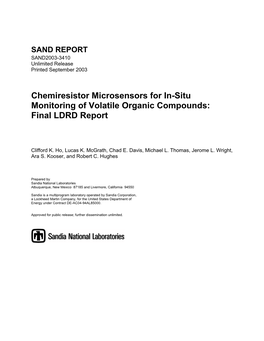 Final LDRD SAND Report