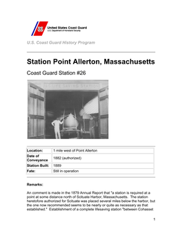 Station Point Allerton, Massachusetts Coast Guard Station #26