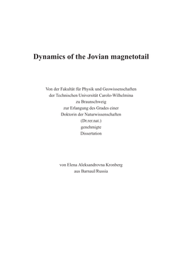 Dynamics of the Jovian Magnetotail