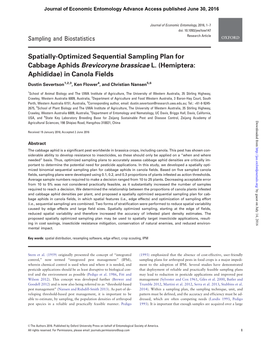 Spatially-Optimized Sequential Sampling Plan for Cabbage Aphids Brevicoryne Brassicae L