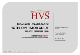 HVS Asia-Pacific Hotel Operator Guide Excerpt 2020