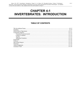 Invertebrates: Introduction