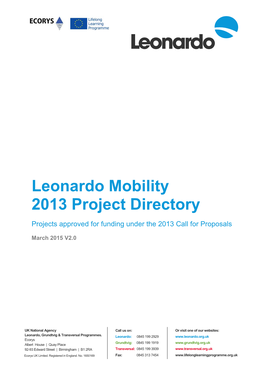 Leonardo Mobility 2013 Project Directory