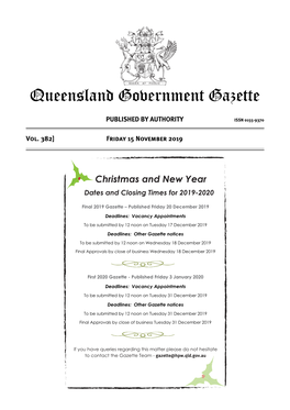 Queensland Government Gazette