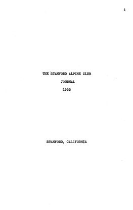 The Stanford Alpine Journal 1955