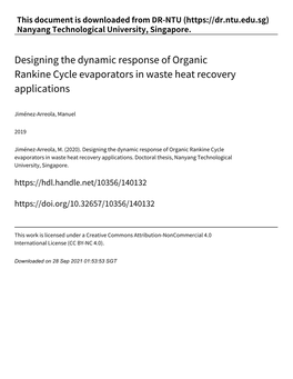 Designing the Dynamic Response of Organic Rankine Cycle Evaporators in Waste Heat Recovery Applications