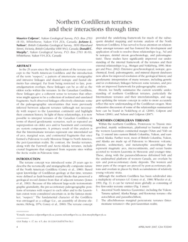 Northern Cordilleran Terranes and Their Interactions Through Time