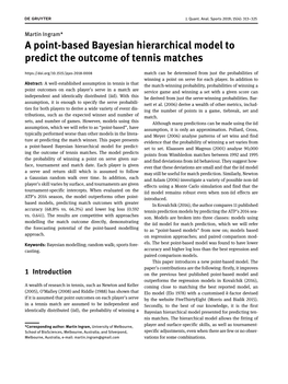 A Point-Based Bayesian Hierarchical Model to Predict the Outcome Of