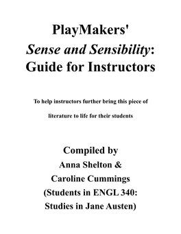 Sense and Sensibility Teacher Guide