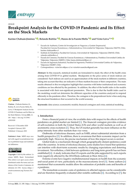 Breakpoint Analysis for the COVID-19 Pandemic and Its Effect on the Stock Markets
