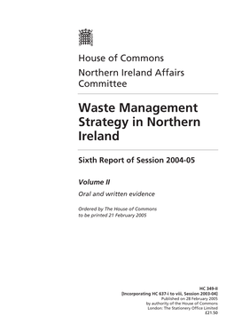 Waste Management Strategy in Northern Ireland
